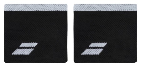 Frotki na rękę Babolat Logo Wristband, czarno/białe, 2 szt.